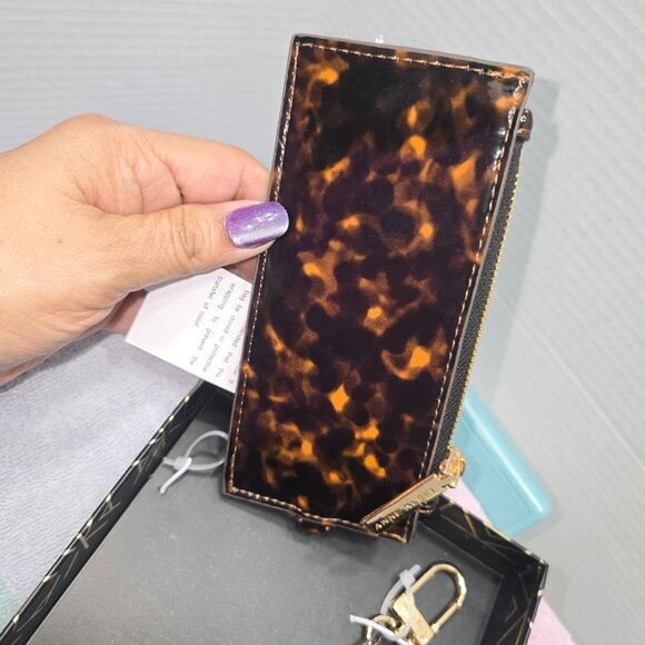 Anne Klein Tortoise Card Case w/Charms, Flat Wristlet and Key Chain - Picture 10 of 11